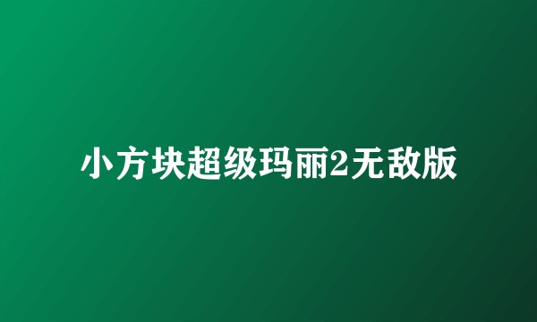 小方块超级玛丽2无敌版