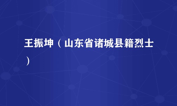 王振坤（山东省诸城县籍烈士）