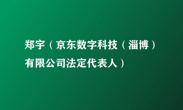 郑宇（京东数字科技（淄博）有限公司法定代表人）