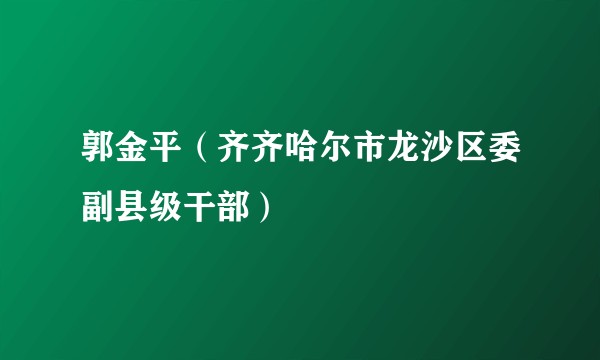 郭金平（齐齐哈尔市龙沙区委副县级干部）