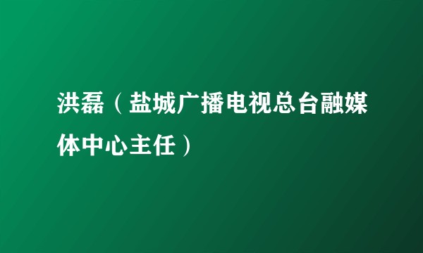洪磊（盐城广播电视总台融媒体中心主任）