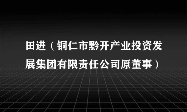 田进（铜仁市黔开产业投资发展集团有限责任公司原董事）