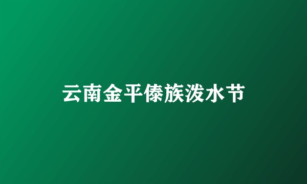 云南金平傣族泼水节