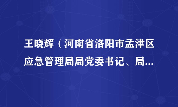 王晓辉（河南省洛阳市孟津区应急管理局局党委书记、局长，县安委会副主任、安委办主任，局党支部书记）