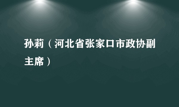 孙莉（河北省张家口市政协副主席）