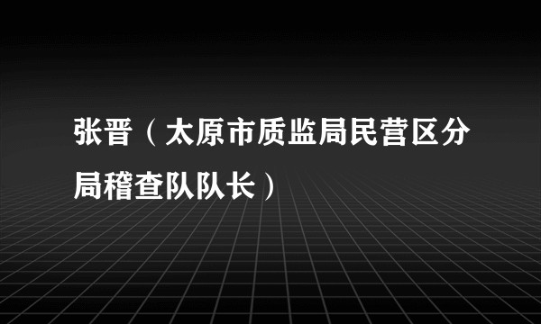 张晋（太原市质监局民营区分局稽查队队长）