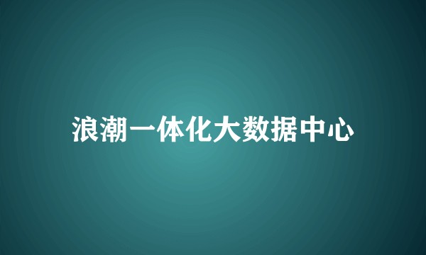浪潮一体化大数据中心
