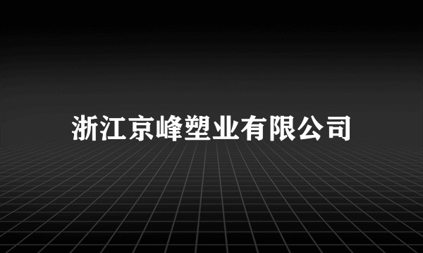 浙江京峰塑业有限公司