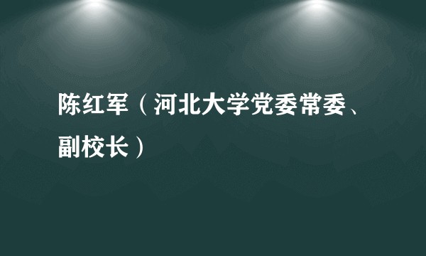 陈红军（河北大学党委常委、副校长）