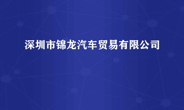 深圳市锦龙汽车贸易有限公司
