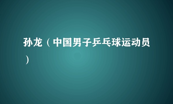 孙龙（中国男子乒乓球运动员）