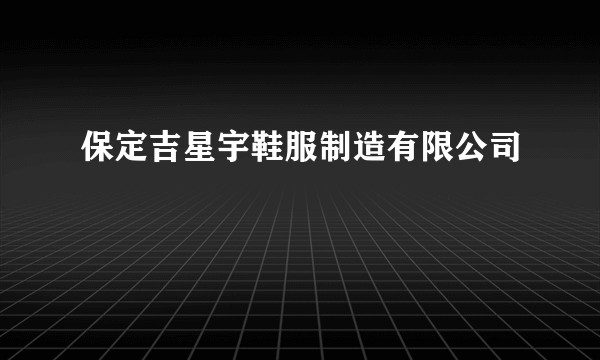 保定吉星宇鞋服制造有限公司