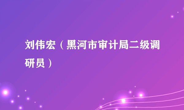刘伟宏（黑河市审计局二级调研员）