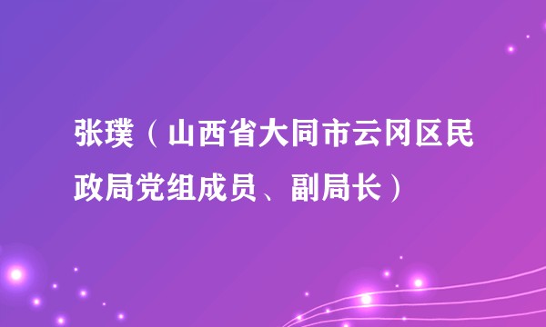 张璞（山西省大同市云冈区民政局党组成员、副局长）