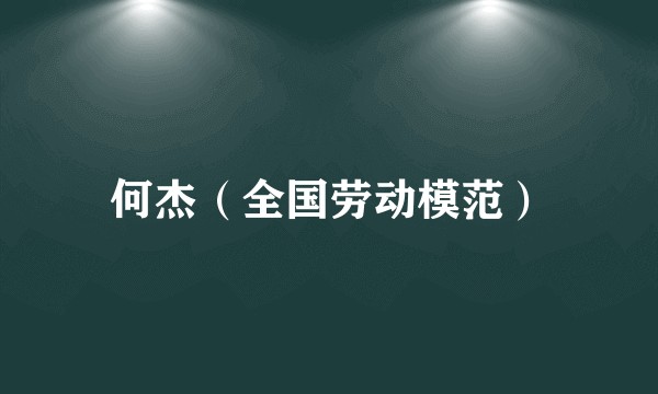 何杰（全国劳动模范）