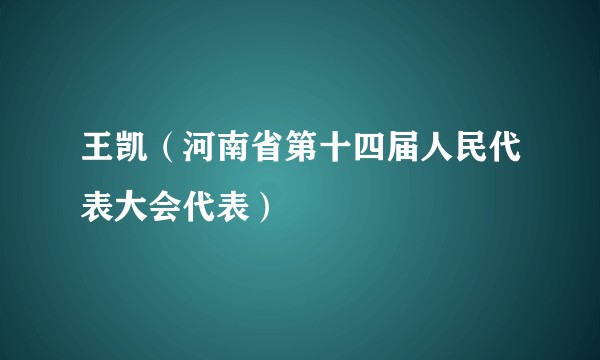 王凯（河南省第十四届人民代表大会代表）