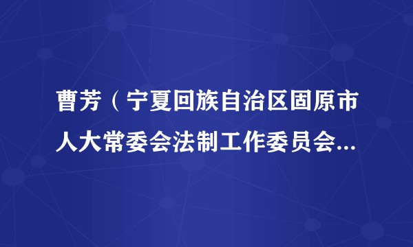 曹芳（宁夏回族自治区固原市人大常委会法制工作委员会原主任）