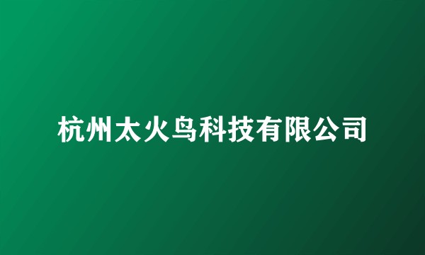 杭州太火鸟科技有限公司