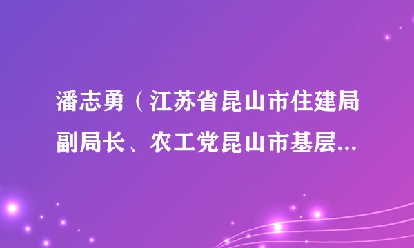 潘志勇（江苏省昆山市住建局副局长、农工党昆山市基层委主委）