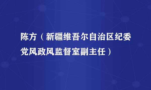 陈方（新疆维吾尔自治区纪委党风政风监督室副主任）