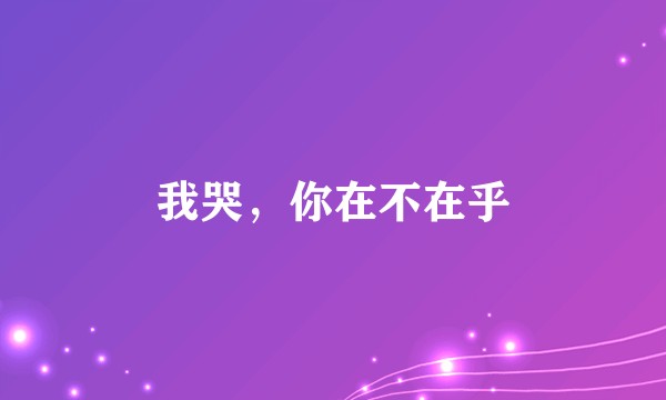 我哭，你在不在乎