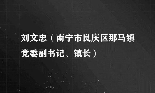 刘文忠（南宁市良庆区那马镇党委副书记、镇长）