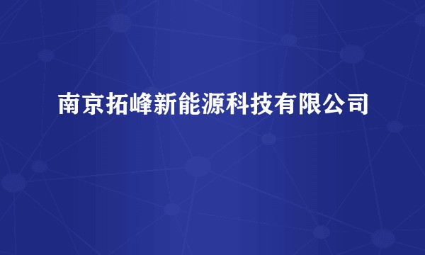 南京拓峰新能源科技有限公司