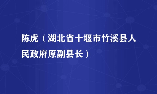 陈虎（湖北省十堰市竹溪县人民政府原副县长）