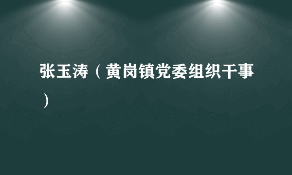 张玉涛（黄岗镇党委组织干事）