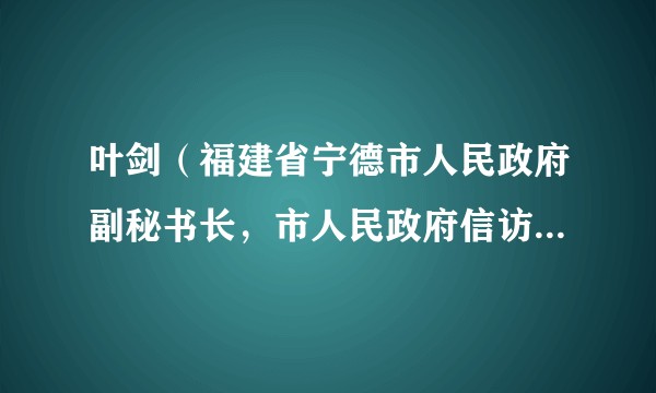 叶剑（福建省宁德市人民政府副秘书长，市人民政府信访局局长）