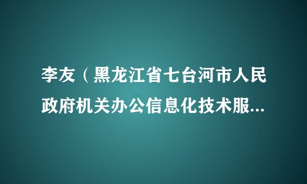 李友（黑龙江省七台河市人民政府机关办公信息化技术服务中心（外事服务中心）副主任）