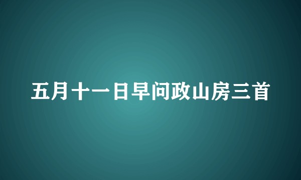 五月十一日早问政山房三首