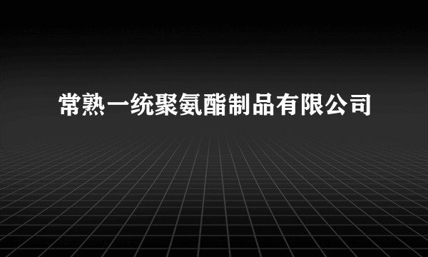 常熟一统聚氨酯制品有限公司