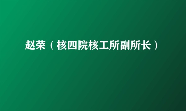 赵荣(核四院核工所副所长)