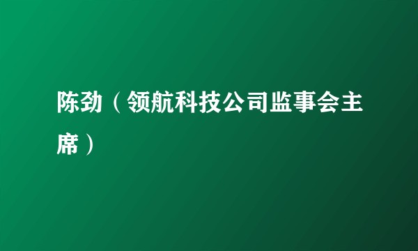 陈劲（领航科技公司监事会主席）