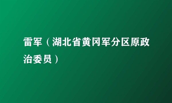 雷军（湖北省黄冈军分区原政治委员）