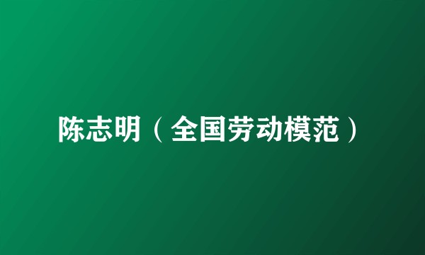 陈志明（全国劳动模范）