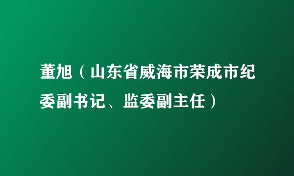 董旭（山东省威海市荣成市纪委副书记、监委副主任）