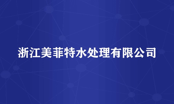 浙江美菲特水处理有限公司