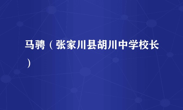 马骋（张家川县胡川中学校长）