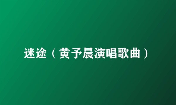 迷途（黄予晨演唱歌曲）