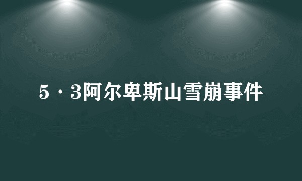 5·3阿尔卑斯山雪崩事件