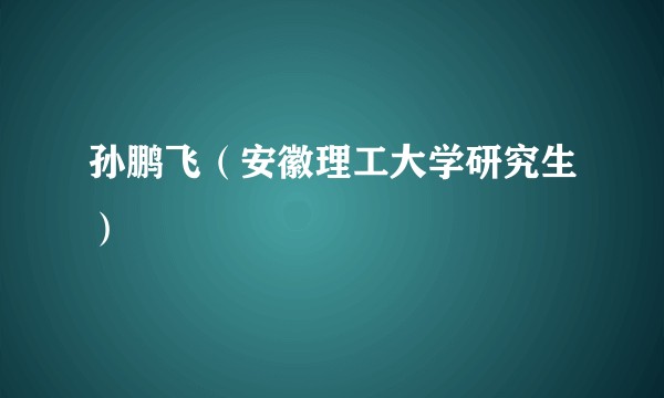 孙鹏飞（安徽理工大学研究生）