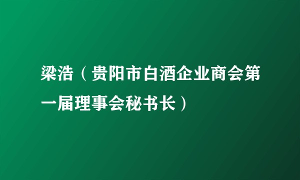 梁浩（贵阳市白酒企业商会第一届理事会秘书长）