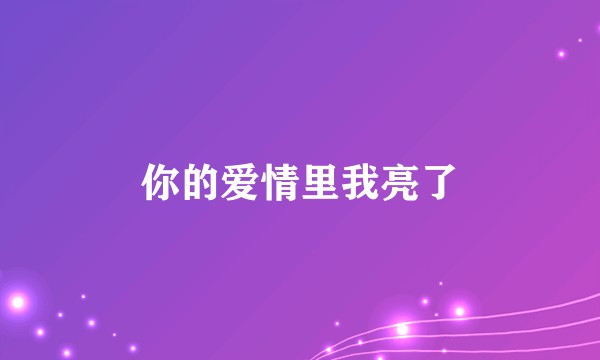 你的爱情里我亮了