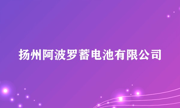 扬州阿波罗蓄电池有限公司