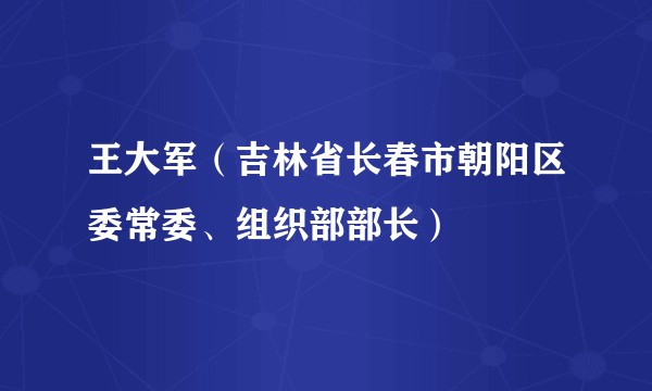 王大军（吉林省长春市朝阳区委常委、组织部部长）