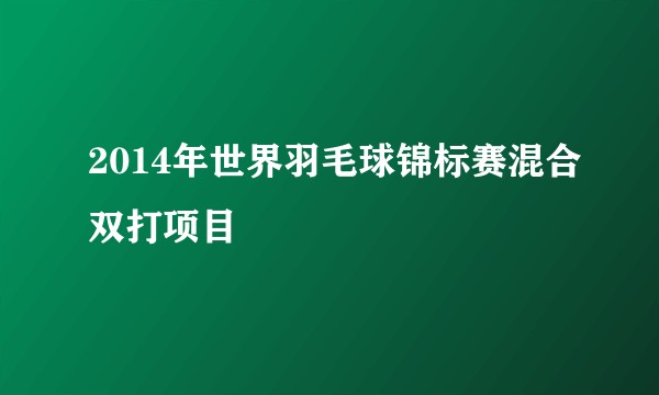 2014年世界羽毛球锦标赛混合双打项目