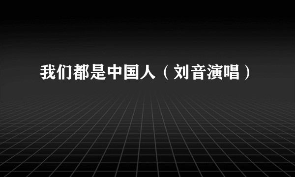 我们都是中国人（刘音演唱）