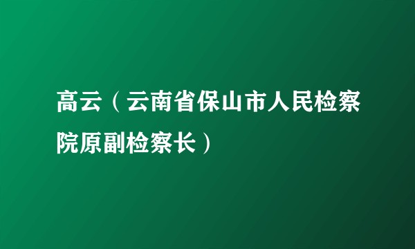 高云（云南省保山市人民检察院原副检察长）